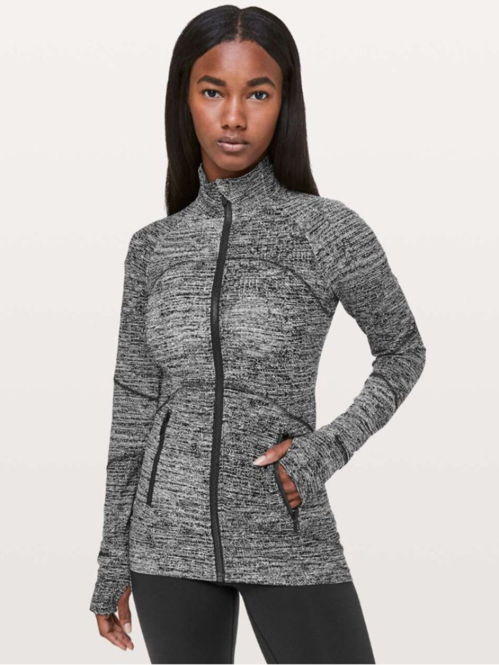 Lululemon contour jacket white-Black Full-Zip light Jacket women’s size 6